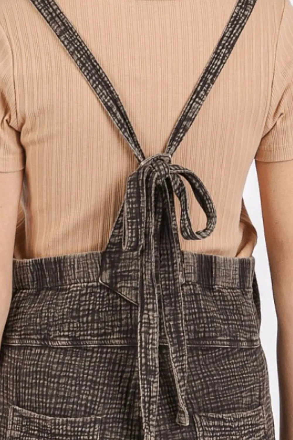 Mittoshop Smocked Wide Strap Wide Leg Overalls main image 0
