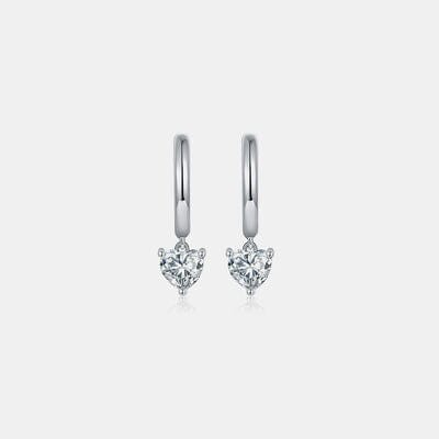 1 Carat 925 Sterling Silver Heart Earrings 1 Carat 925 Sterling Silver Heart Earrings