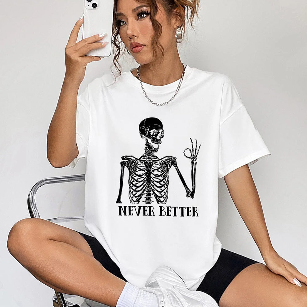 unique kulture skeleton graphhic tee 