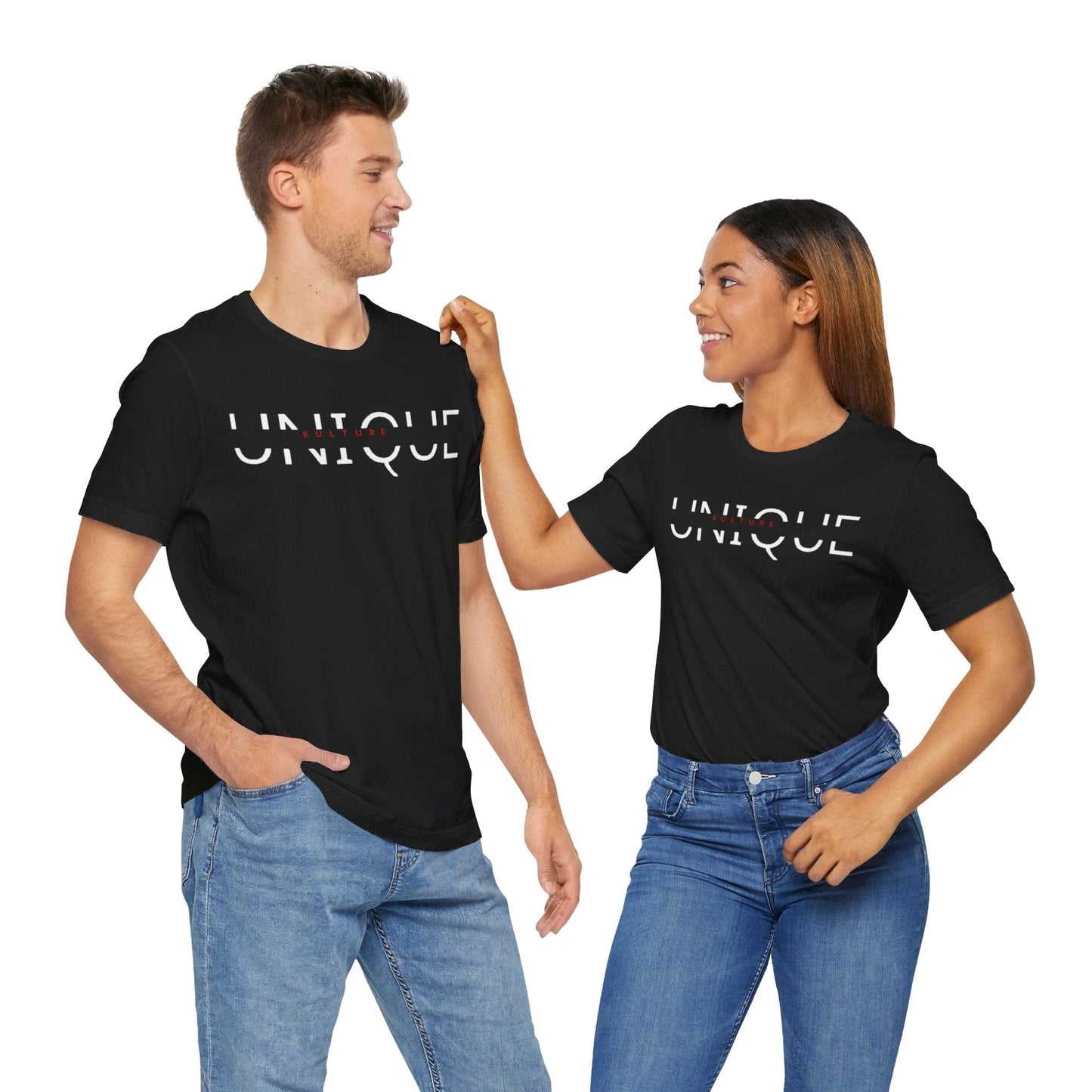 Unique Kulture Designer Unisex T-Shirt - A classic short sleeve jersey tee made from 100% lightweight and breathable Airlume combed and ring-spun cotton (4.2 oz/yd²). Features a retail fit perfect for casual and semi-formal wear, a ribbed knit crew neckline, tapered shoulders for a better fit over time, dual side seams to hold the shape, and a tear-away label to minimize irritation. Sustainably manufactured by Bella+Canvas in a humane and ethical way