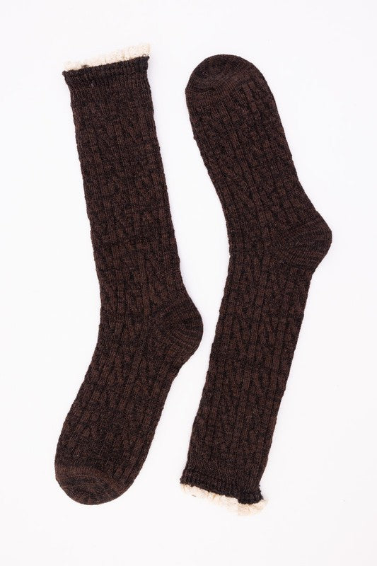 Autumn Vibes ribbed socks with ruffle trim in fall colors

