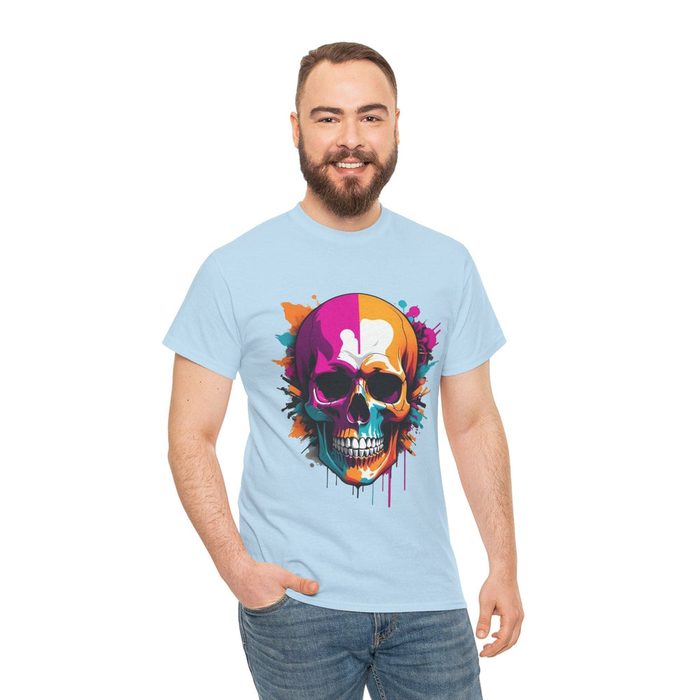 Unique Kulture custom skull design heavy cotton t-shirt • Bold skull graphic printed on black unisex cotton tee • Vivid skull illustration on smooth cotton t-shirt • Designer skull artwork on classic fit crew neck t-shirt • Unique Kulture skull t-shirt with premium cotton and printing • Custom skull design printed on sustainable US cotton tee • Ethically made skull graphic tee from Unique Kulture