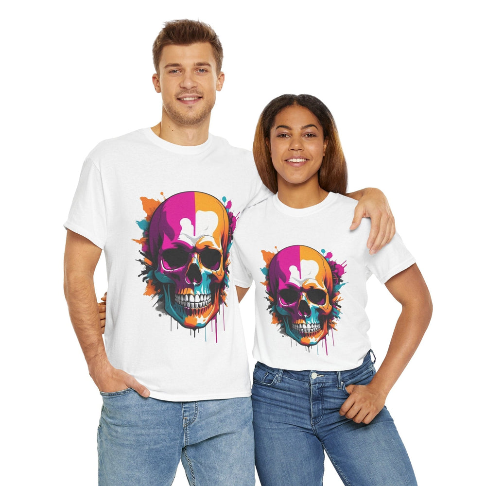 Unique Kulture custom skull design heavy cotton t-shirt • Bold skull graphic printed on black unisex cotton tee • Vivid skull illustration on smooth cotton t-shirt • Designer skull artwork on classic fit crew neck t-shirt • Unique Kulture skull t-shirt with premium cotton and printing • Custom skull design printed on sustainable US cotton tee • Ethically made skull graphic tee from Unique Kulture