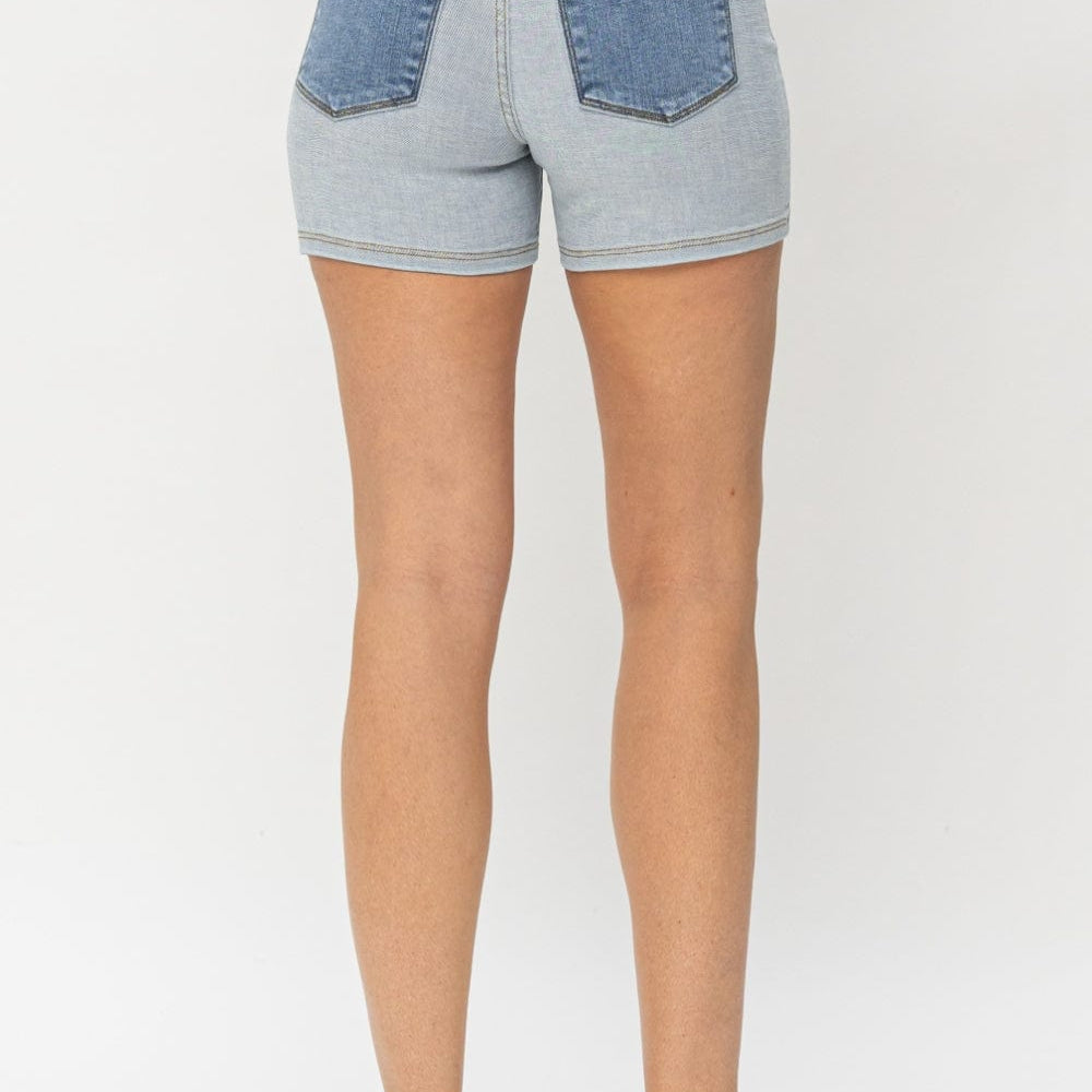 unique kulture designer block denim shorts