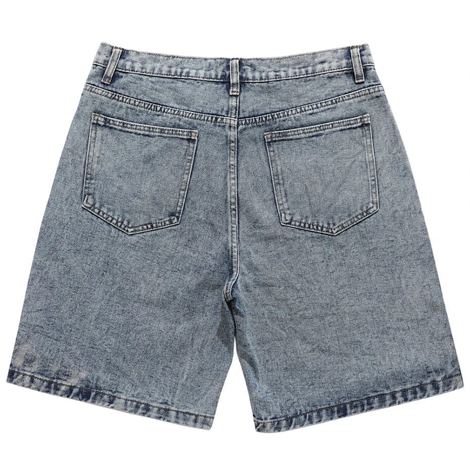 A pair of Unique Kulture Big Star Designer Jean Shorts displayed against a clean background. The shorts are made of high-quality denim with a classic blue wash, featuring stylish distressing and precise stitching. They have a tailored fit with front and back pockets, a button and zip closure, and the signature Big Star design elements that blend classic and modern trends