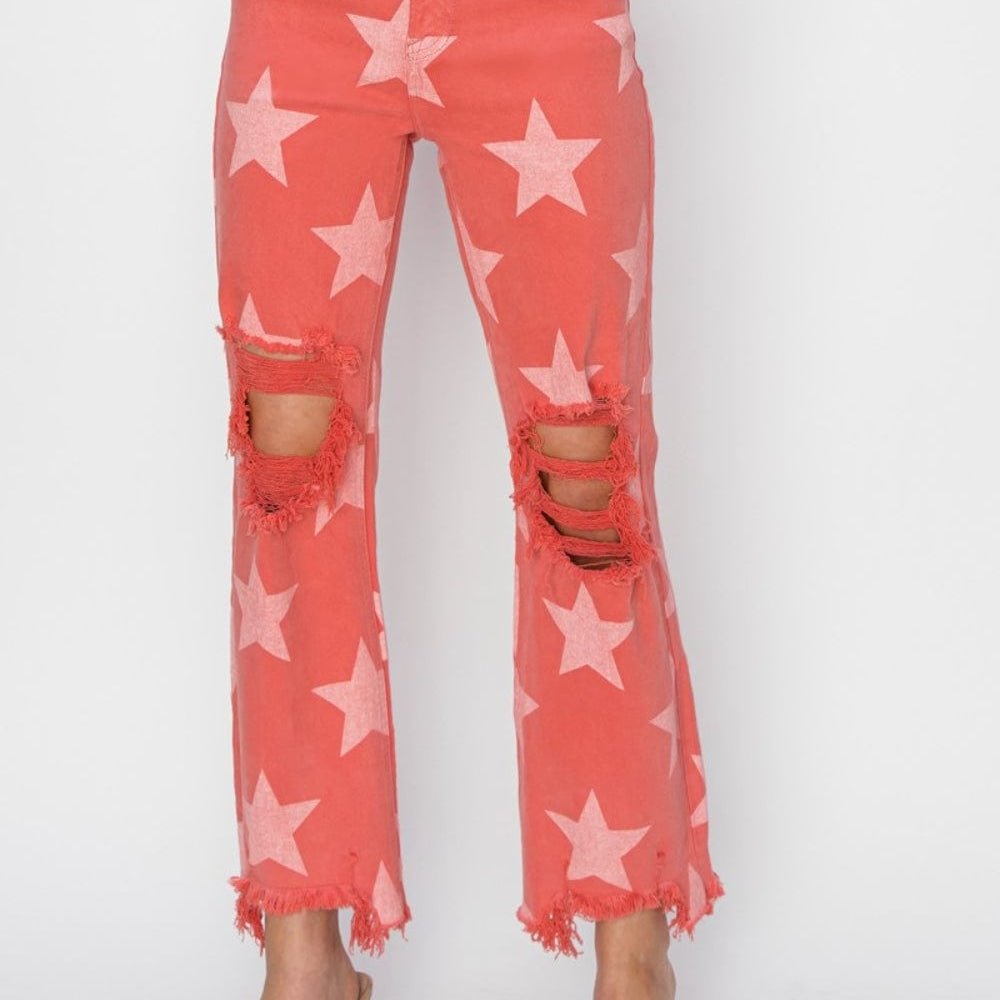 star patch unique kulture designer fashion jeans risen start pattern