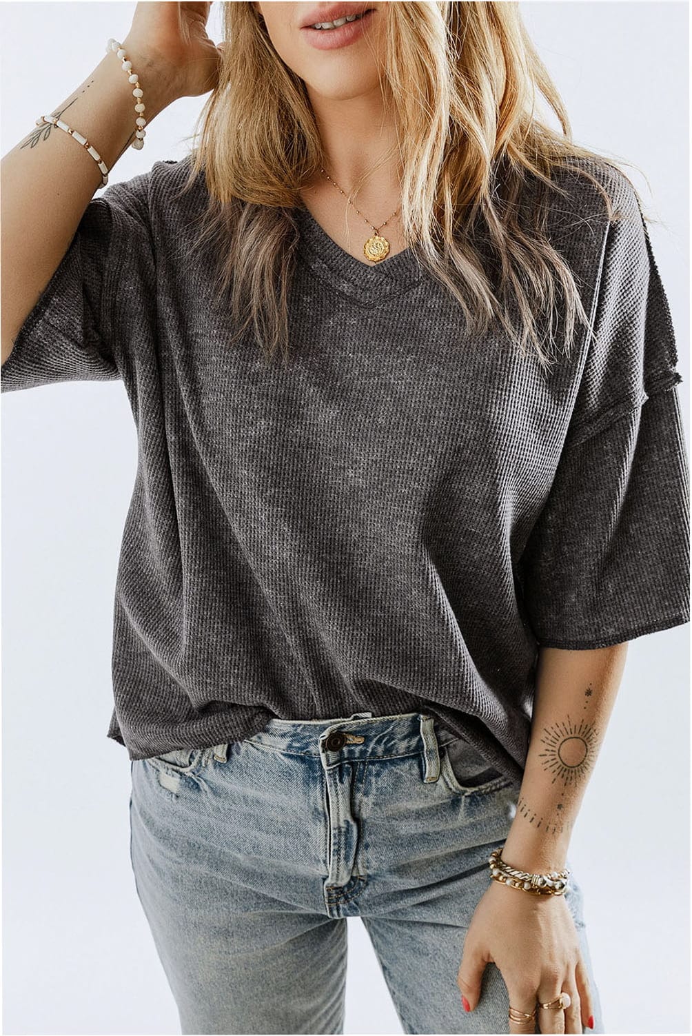 V-Neck Dropped Shoulder Tee