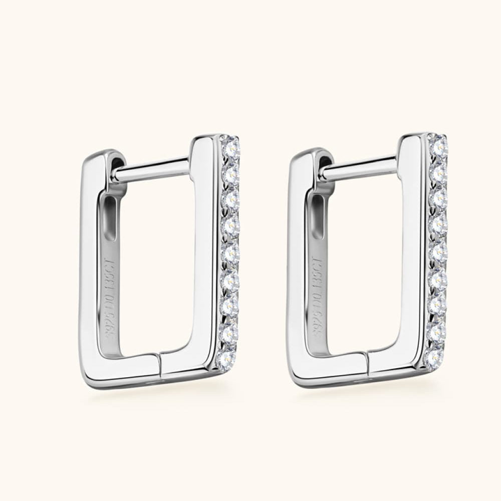 Moissanite Geometric 925 Sterling Silver Earrings