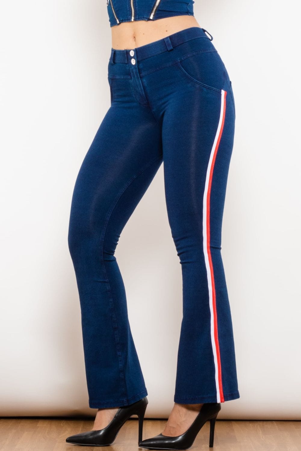 Side Stripe Contrast Bootcut Jeans – Unique Kulture