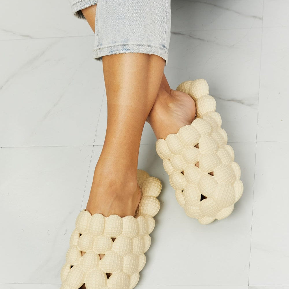 Khaki bubble slides unique kulture designer fashion