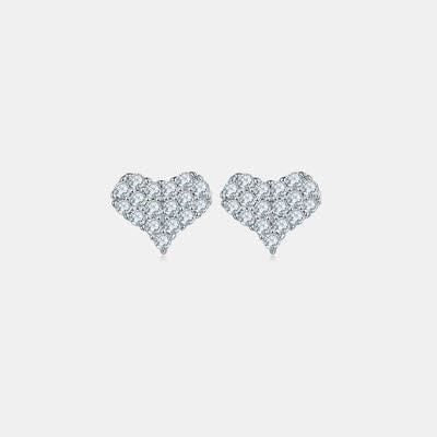 925 Sterling Silver Heart Stud Earrings