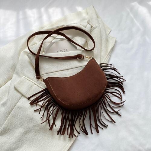 Black leather crossbody bag with stylish