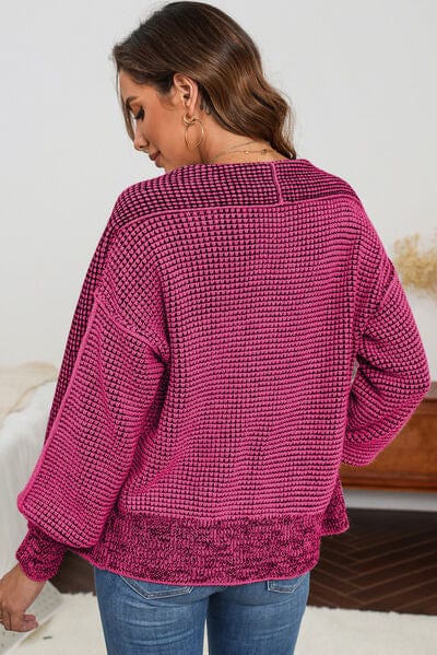 Waffle-knit Pocketed Open Front Cardigan – Unique Kulture