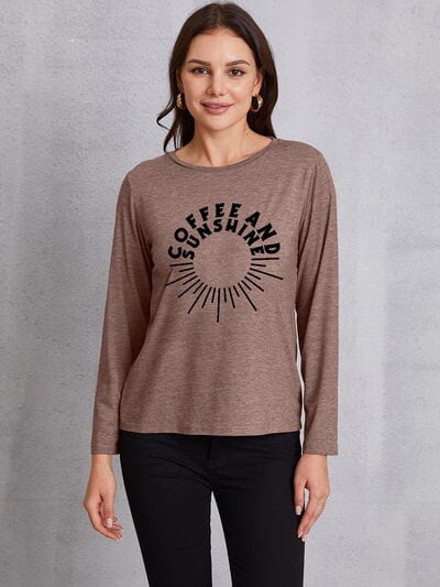 COFFEE AND SUNSHINE Round Neck Long Shirt