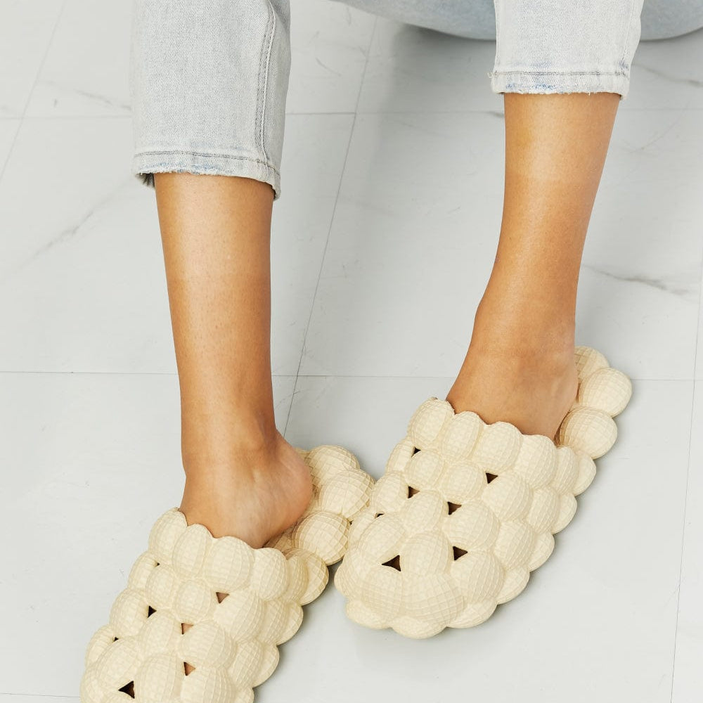 Khaki bubble slides unique kulture designer fashion