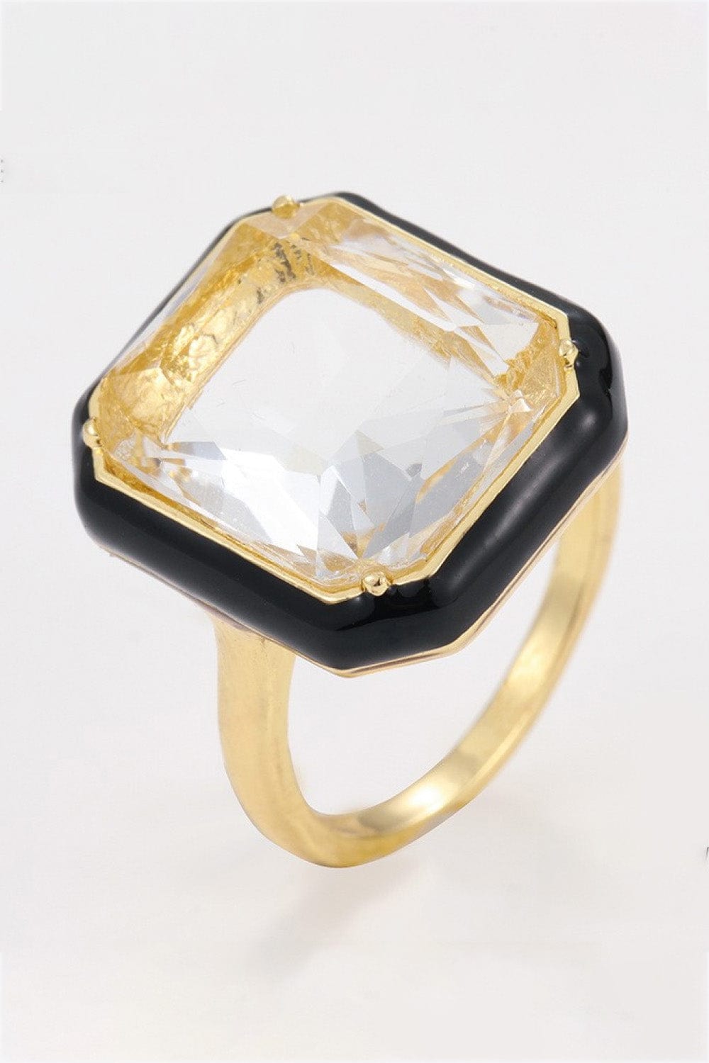 Glass Stone Contrast Ring