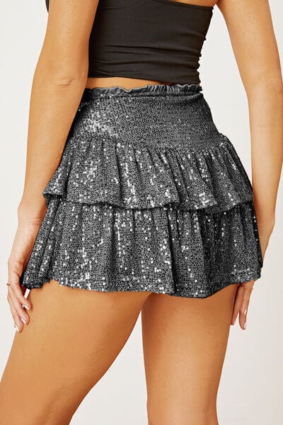 Sequin Layered Mini Skirt