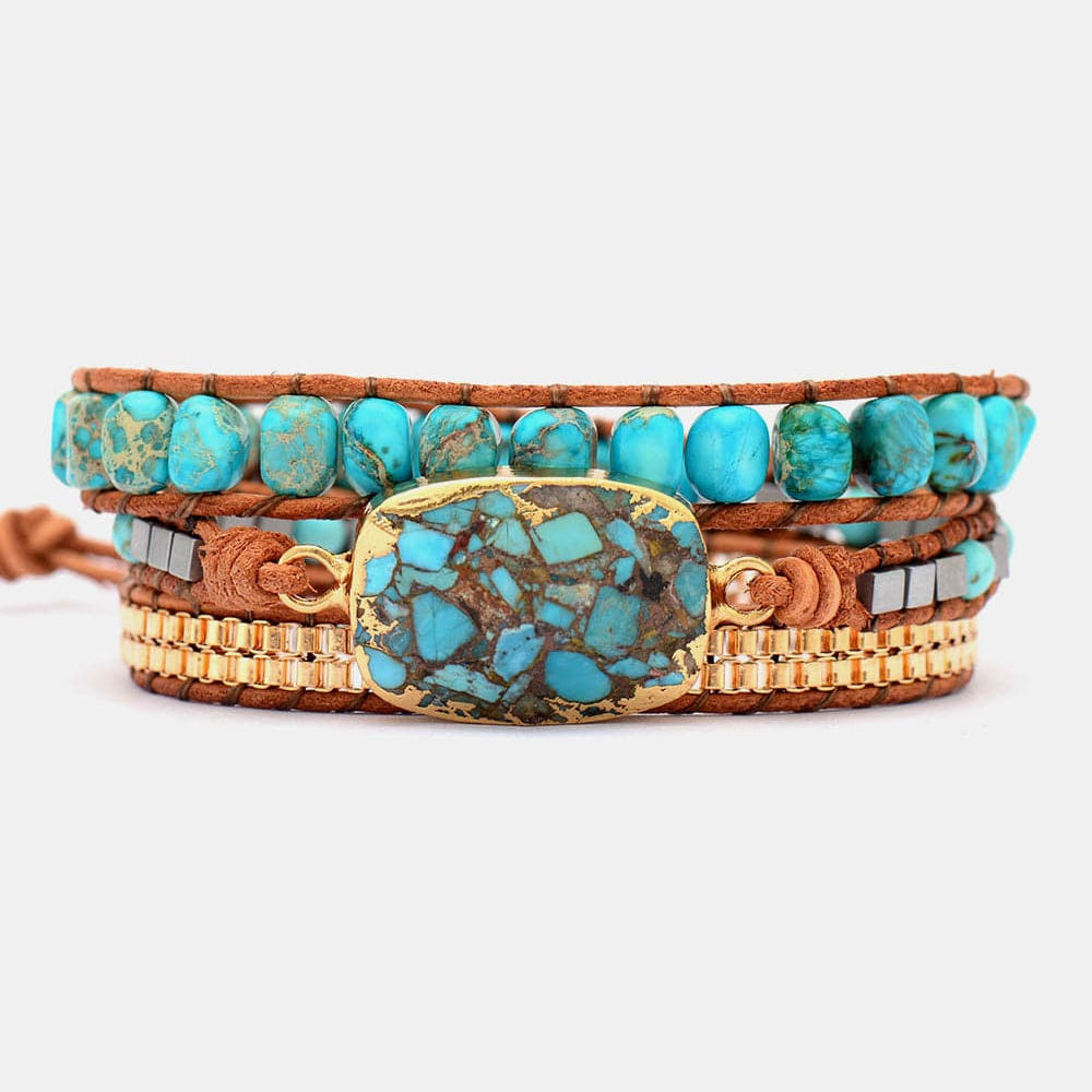 Handmade Natural Stone Copper Bracelet Unique Kulture Designer Fashion