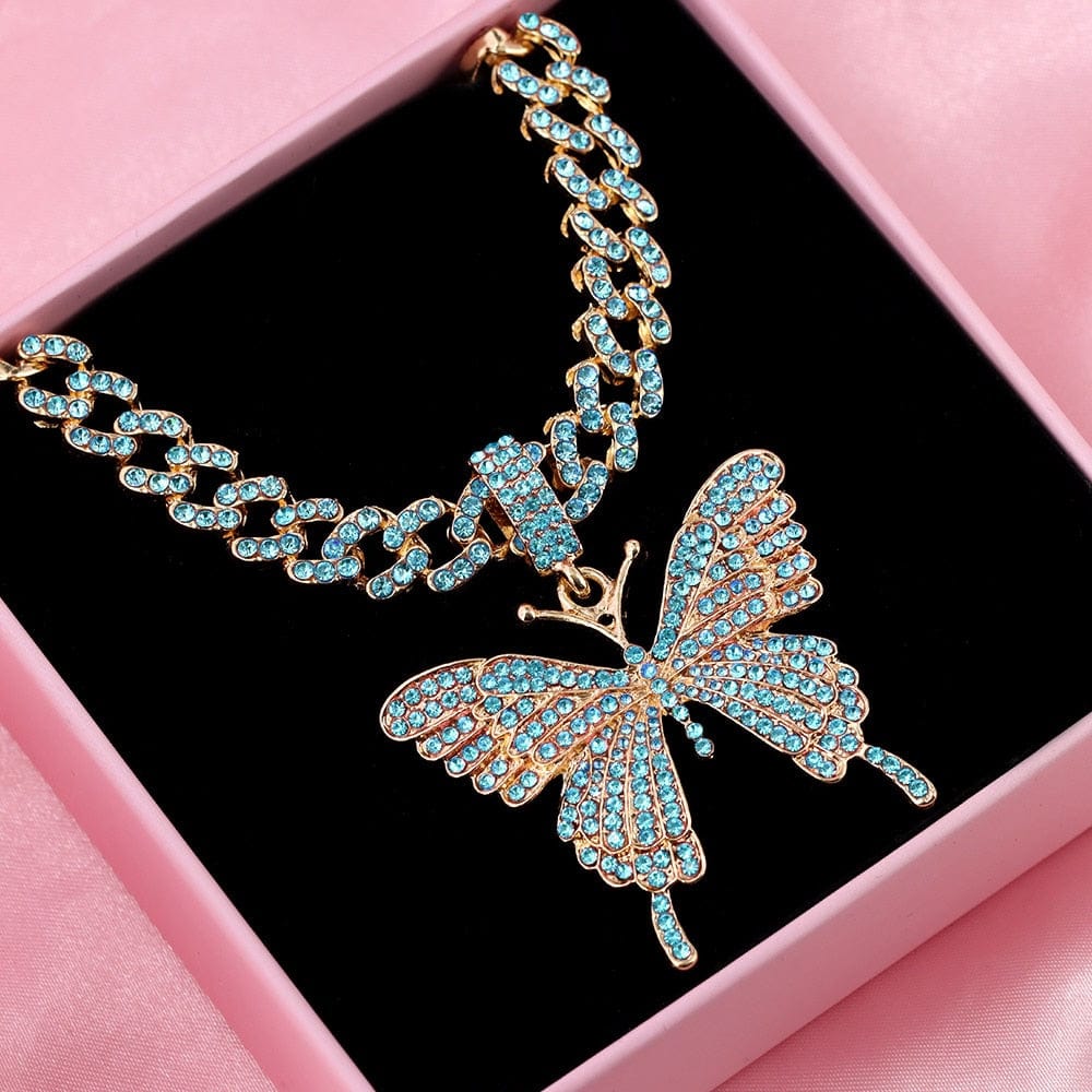 Crystal Butterfly Cuba Choker Necklace