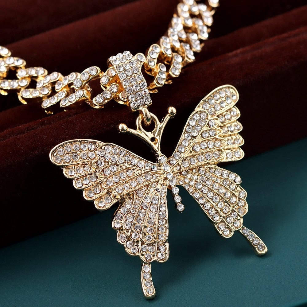 Crystal Butterfly Cuba Choker Necklace