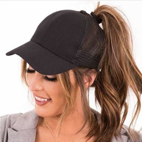 black unique kulture pony tail snap back 