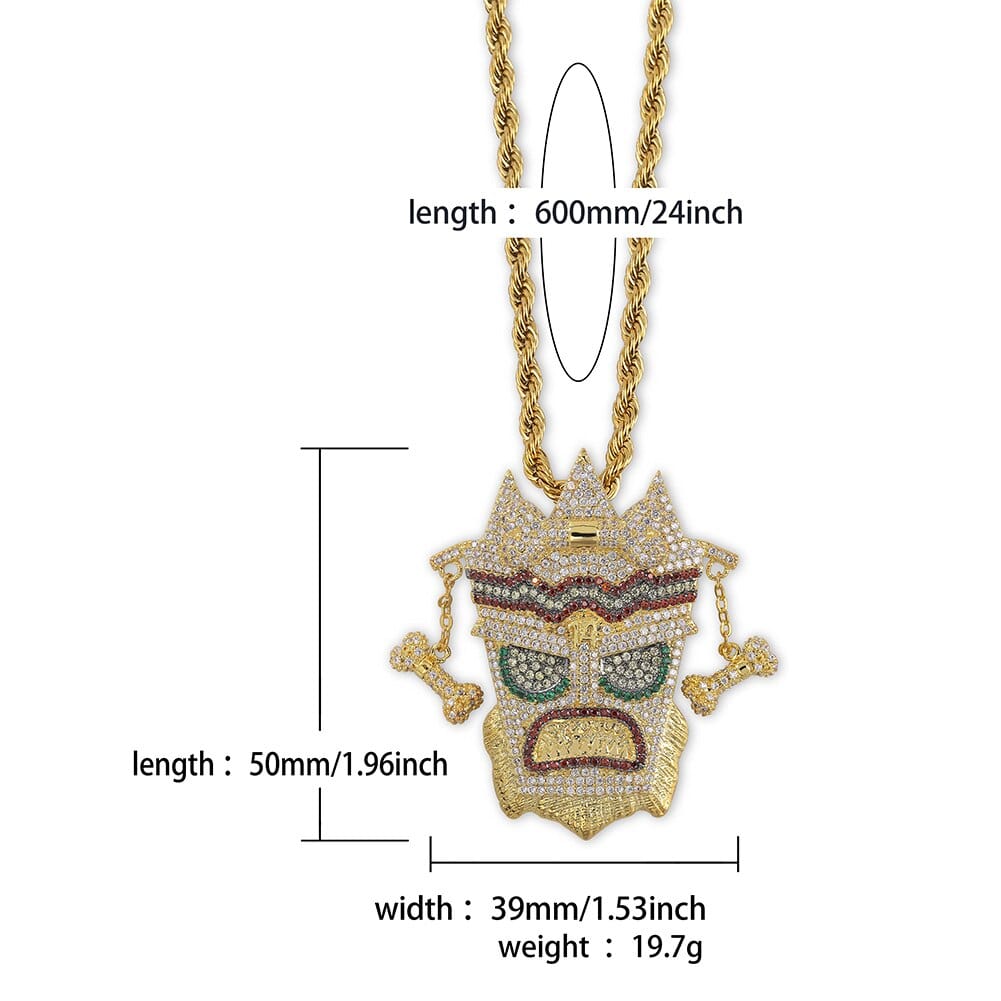 Tt UKA Mask Solid Pendant Necklace
