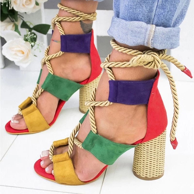 Gladiator Pumps Hand  Crafted Unique Kulture Designer Fashion  Lace Heels