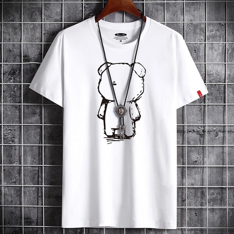 T Shirt for Men 2022 Newest Clothing Fitness White O Neck Anime Man T-shirt For Male Oversized S-6XL New Men T-shirts Goth Punk big bear unique kulture fashion designer shirt