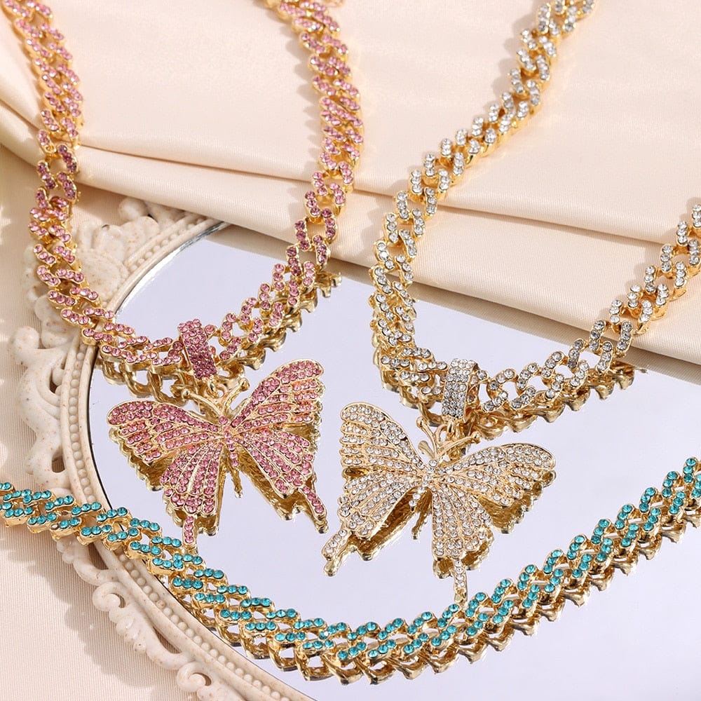Crystal Butterfly Cuba Choker Necklace