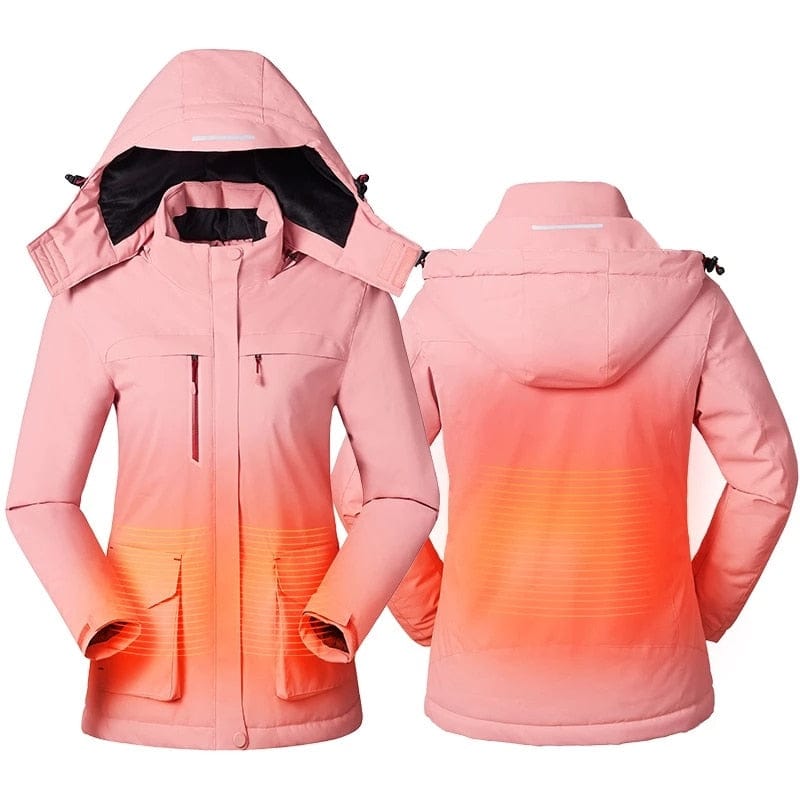 Women Winter Intelligent Heating Jacket USB Charging Women Heated Coat Outdoor Fleece Female Windproof Climbing Clothes unique kulture designer fashion smart jacket uniqeu accessories 