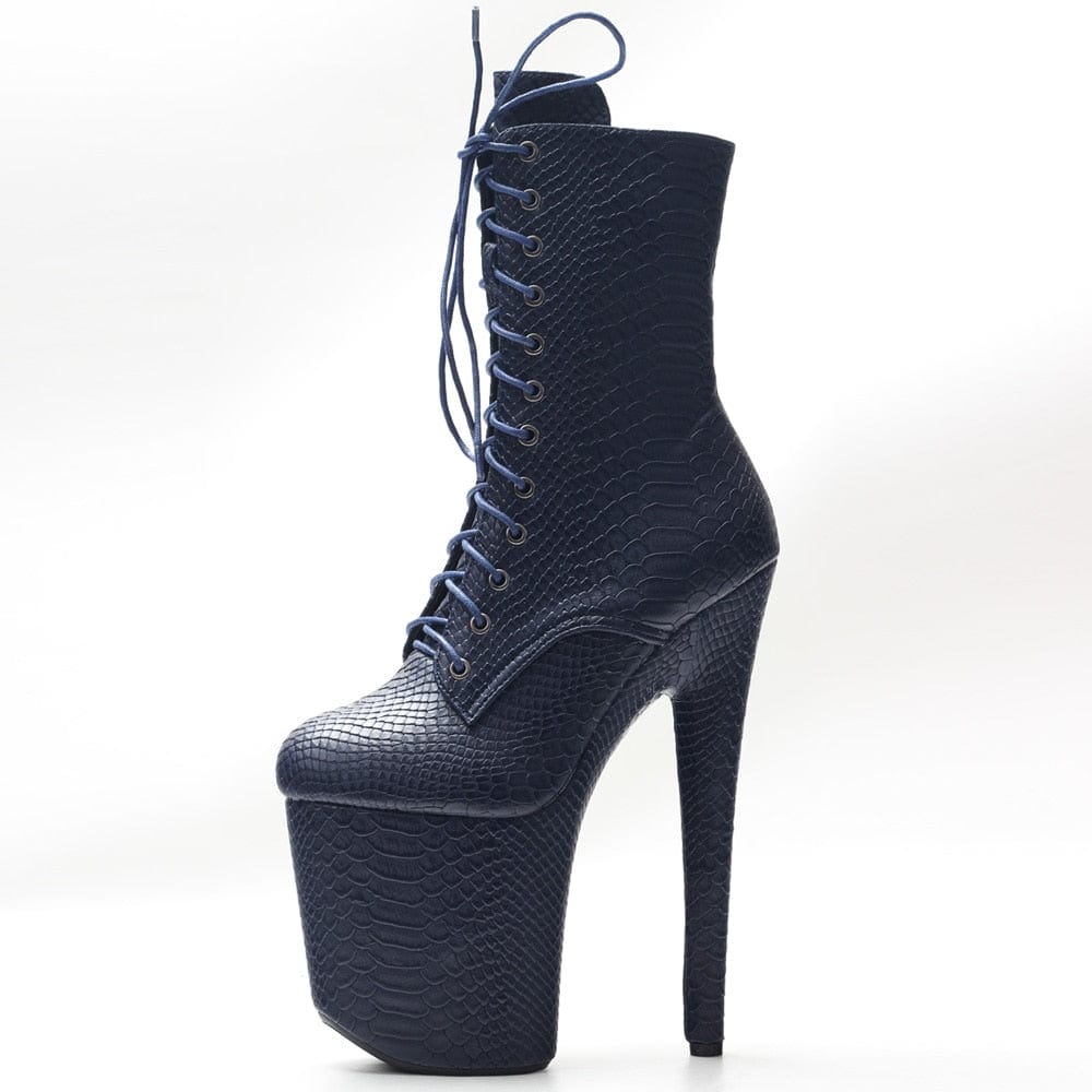 Club Cnake Blue Snake print designer shoe for women heels unique kulture fashion 