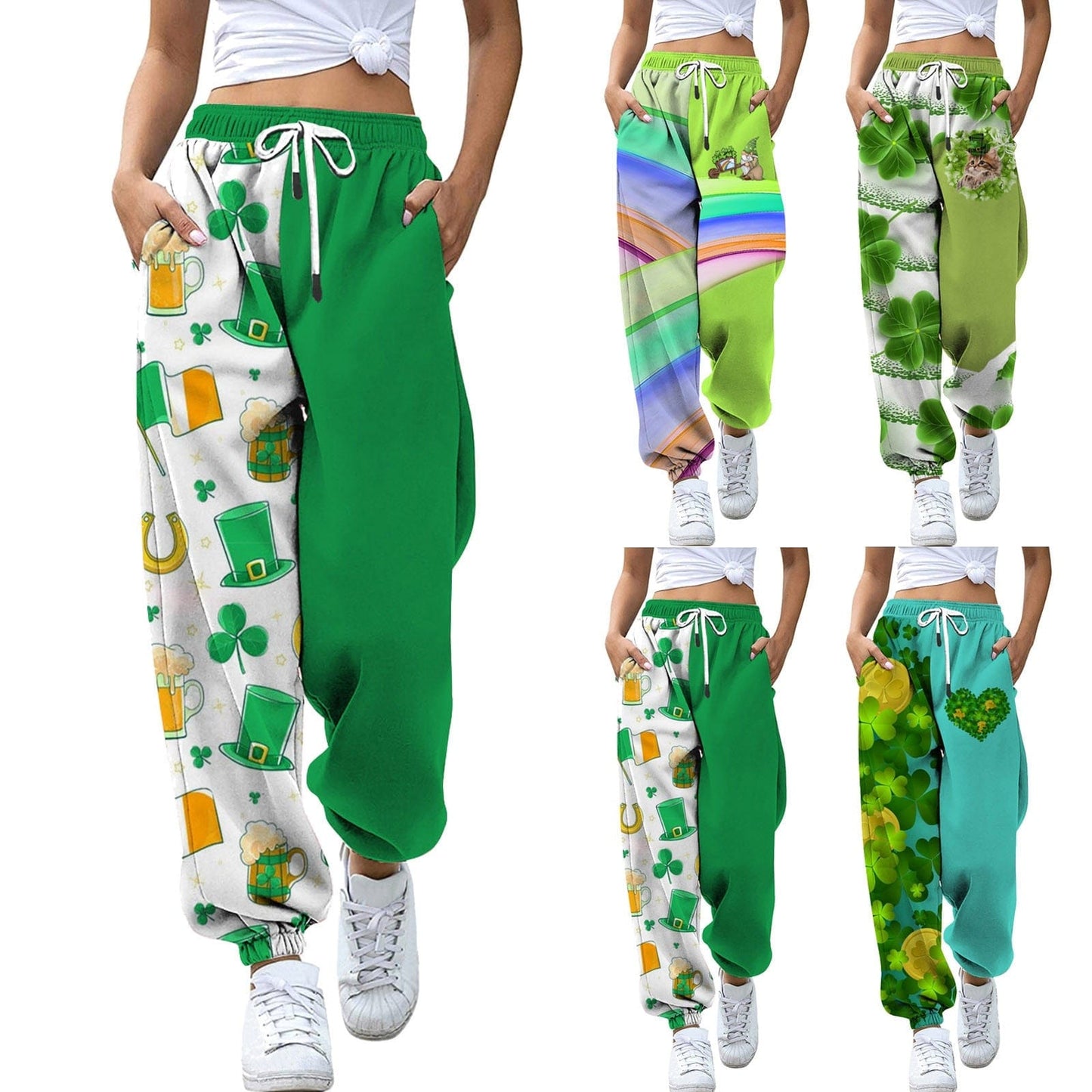 St. Patricks Sponge Bob Square Pants Unique KUlture Green And Yellow pants