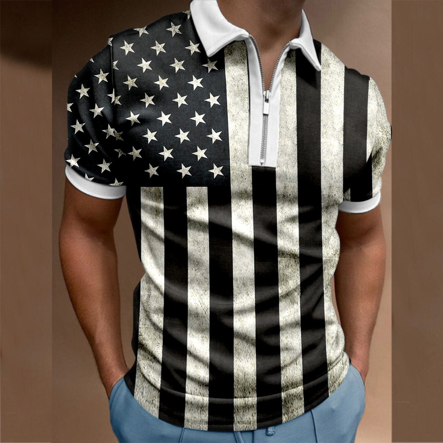 2022 Summer Chic Plaid stripe Casual Mens Short Sleeve Polo Shirts Patchwork Turn-down Collar Zipper Design Men Street clothes unique kulture  top designer fashion 