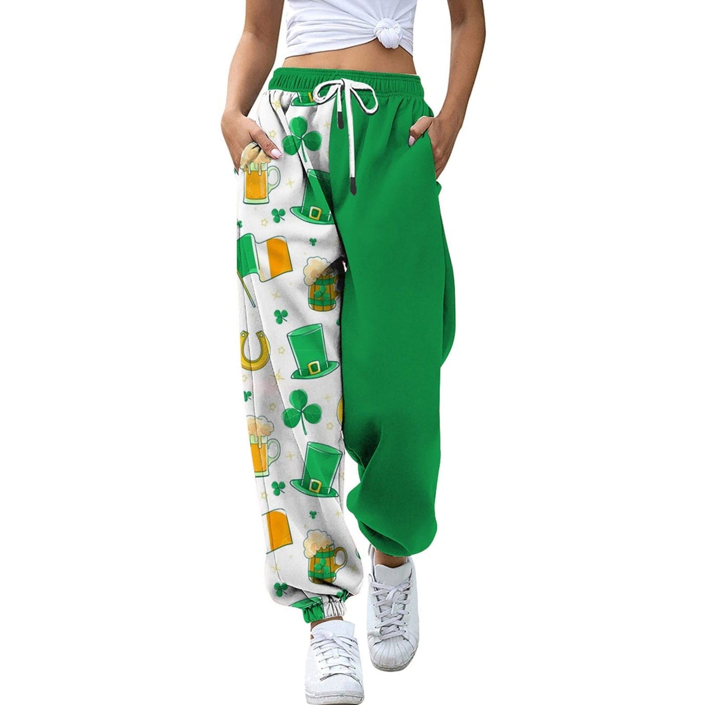 St. Patricks Sponge Bob Square Pants Unique KUlture Green And Yellow pants