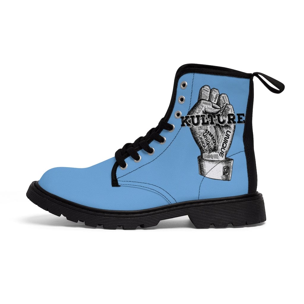 the Baby lil baby blue 1's baby blue white and black unique kulture  shoe  sneaker boots