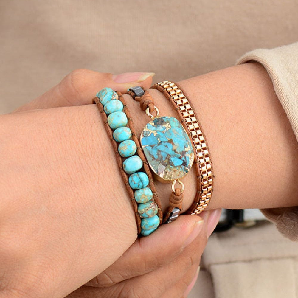 Handmade Natural Stone Copper Bracelet Unique Kulture Designer Fashion