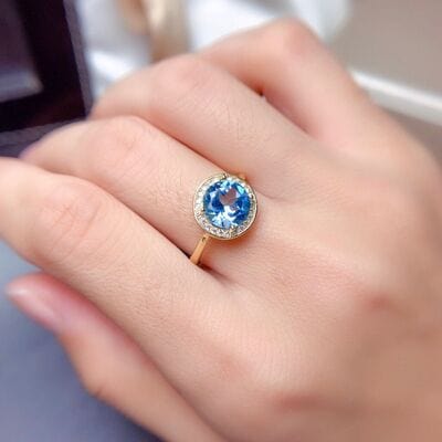 18K Gold-Plated Artificial Gemstone Ring