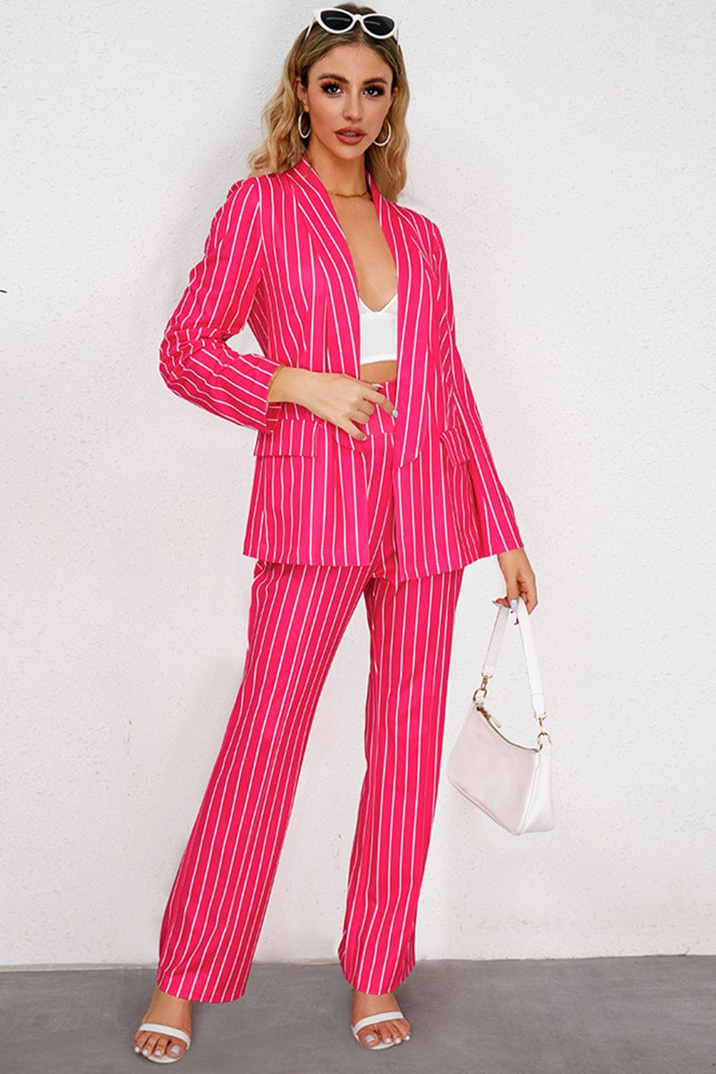 "Stylish and comfortable Unique Kulture Striped Long Sleeve Top and Pants Set. This coordinated set includes a striped long sleeve top and matching pants. Perfect for a trendy and relaxed look. Explore the perfect blend of fashion and comfort with this versatile striped ensemble."