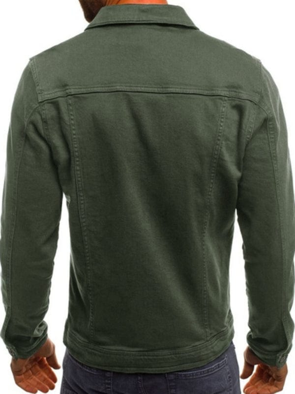 LONGBIDA Men's Casual Classic Denim Jacket Slim Fit Jean Coat(Black,Small)  at Amazon Men's Clothing store