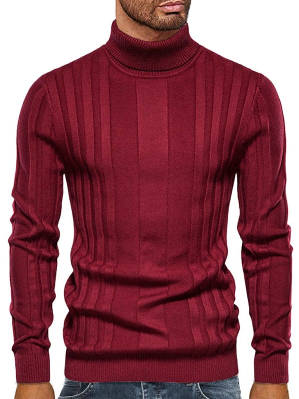 Men's new casual knitted basic base pullover turtleneck sweater