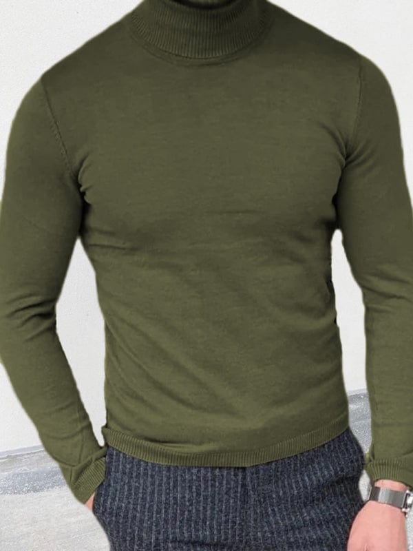 Men's new turtleneck sweater slim fit pullover bottoming sweater