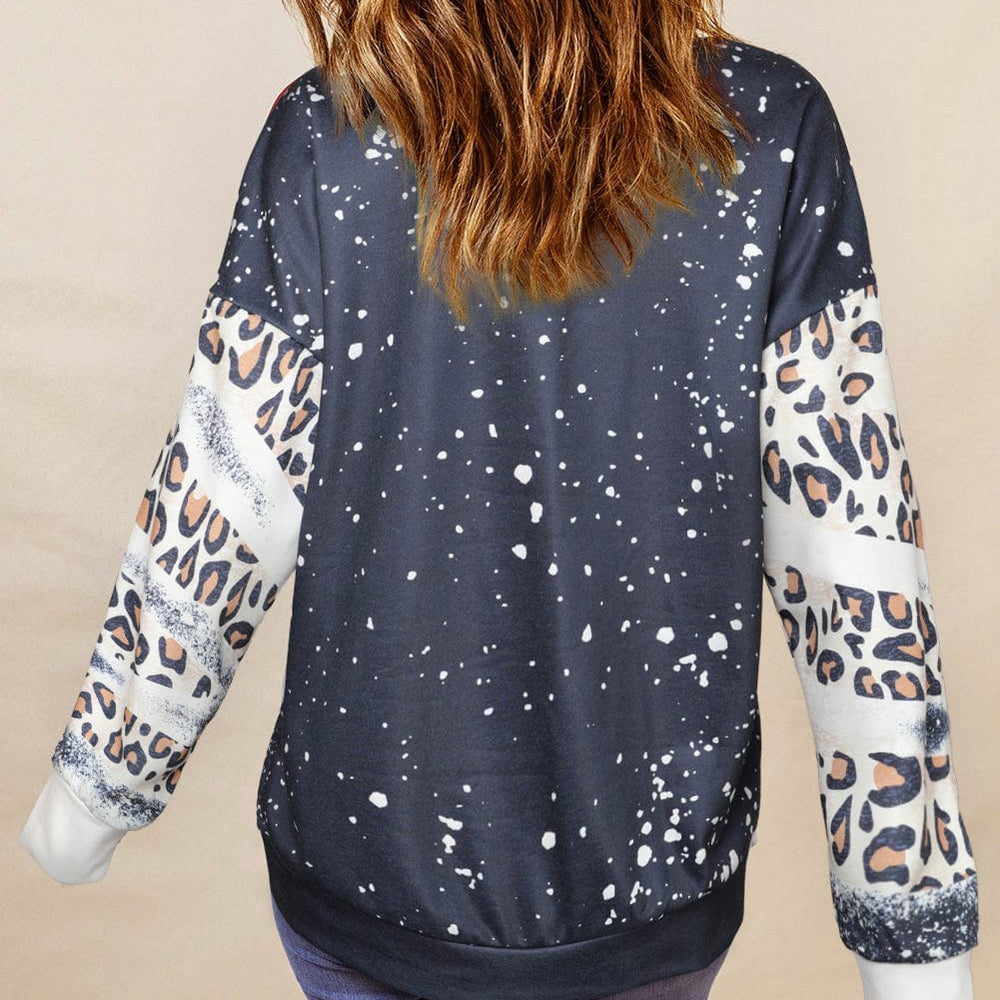 Mixed Print Drop Shoulder Sweatshirt be kind  unique kulture designer fashion