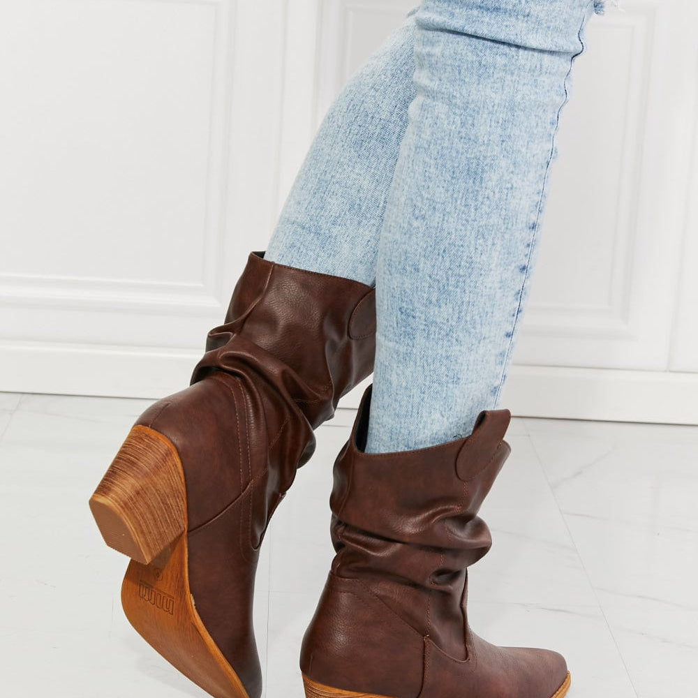 Better in Texas Scrunch Cowboy Boots in Brown unique kulture designer fashion