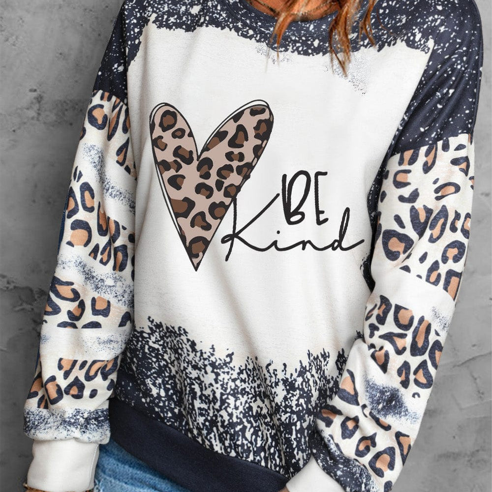 Mixed Print Drop Shoulder Sweatshirt be kind  unique kulture designer fashion
